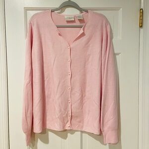 Elisabeth Williams by Blair Pink Acrylic Cardigan Sweater – Size XL
